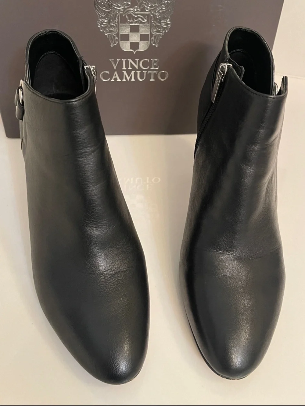 Vince Camuto Black Leather  Booties